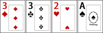 Three card Badugi hand