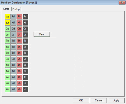 PokerStove card input screen