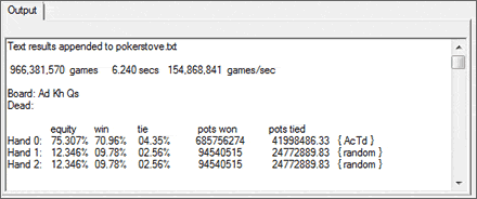 PokerStove output figures