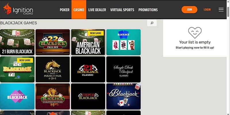 Ignition Casino US - Blackjack