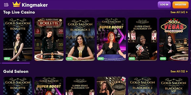 Kingmaker Casino CA - Live Casino