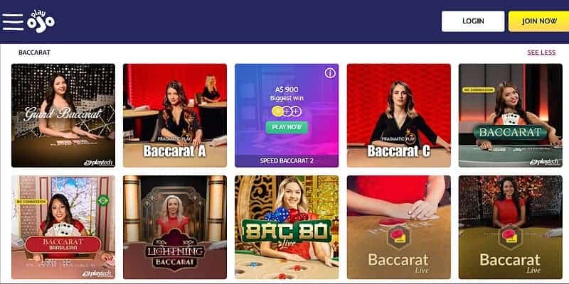 PlayOJO Casino CA - Baccarat