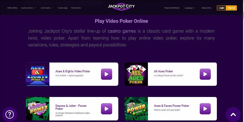 Jackpot City Casino CA - Poker