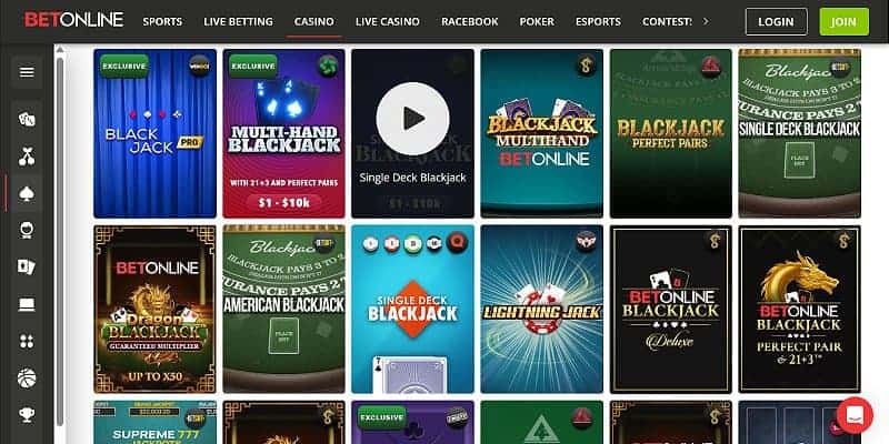 BetOnline Casino US - Blackjack
