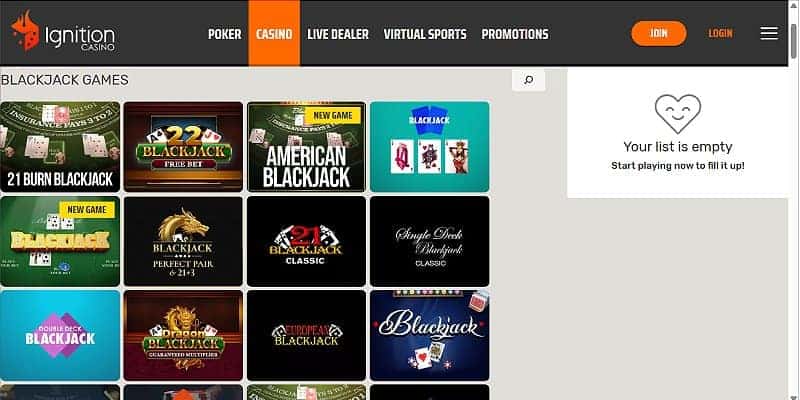 Ignition Casino US - Blackjack