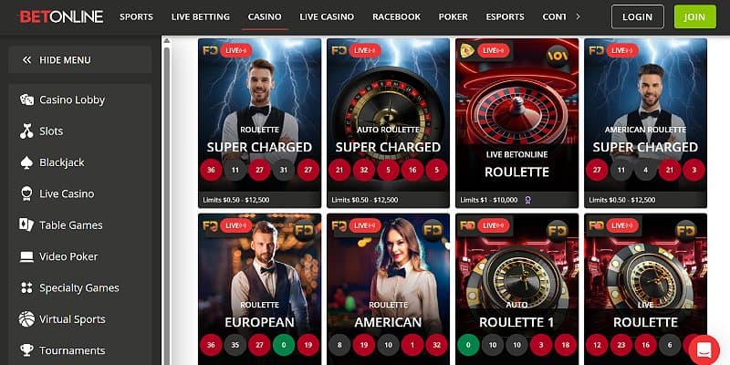 BetOnline Casino US - Roulette