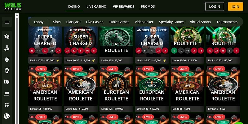 Wild Casino US - Roulette