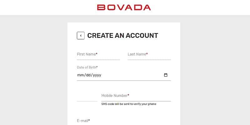 Bovada Signup