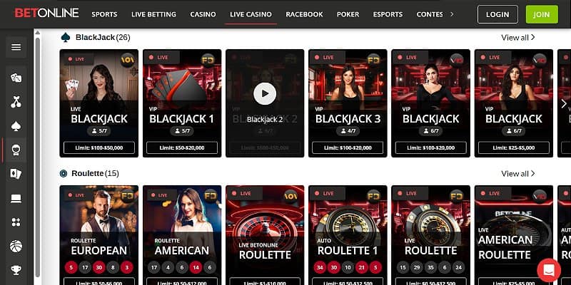 BetOnline Casino US - Blackjack