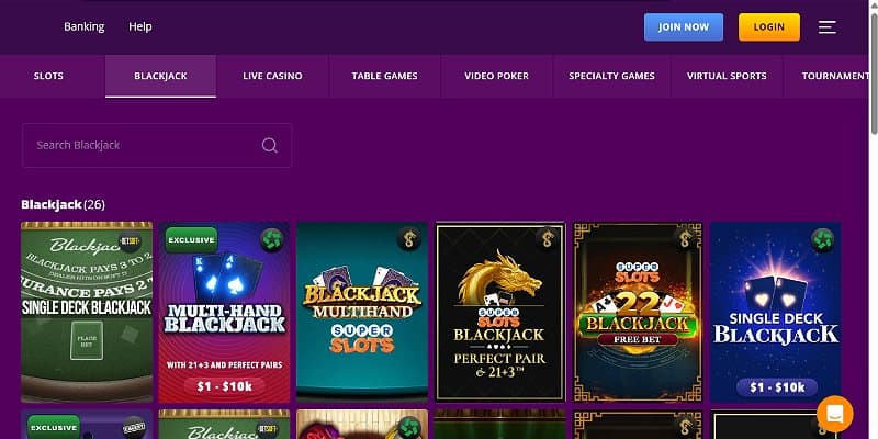 Super Slots Casino US - Blackjack
